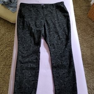 Jones N.Y. Slim Fit velvet print pants womens 22